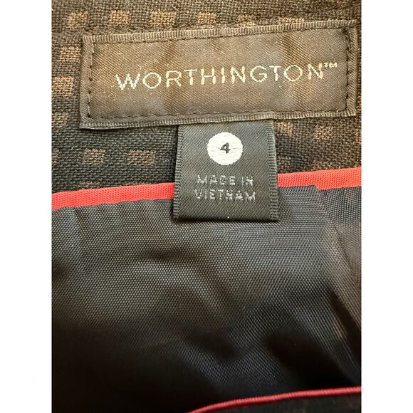 Women's Worthington Black Brown Check Mini Skirt Size 4 NEW - Picture 2 of 5